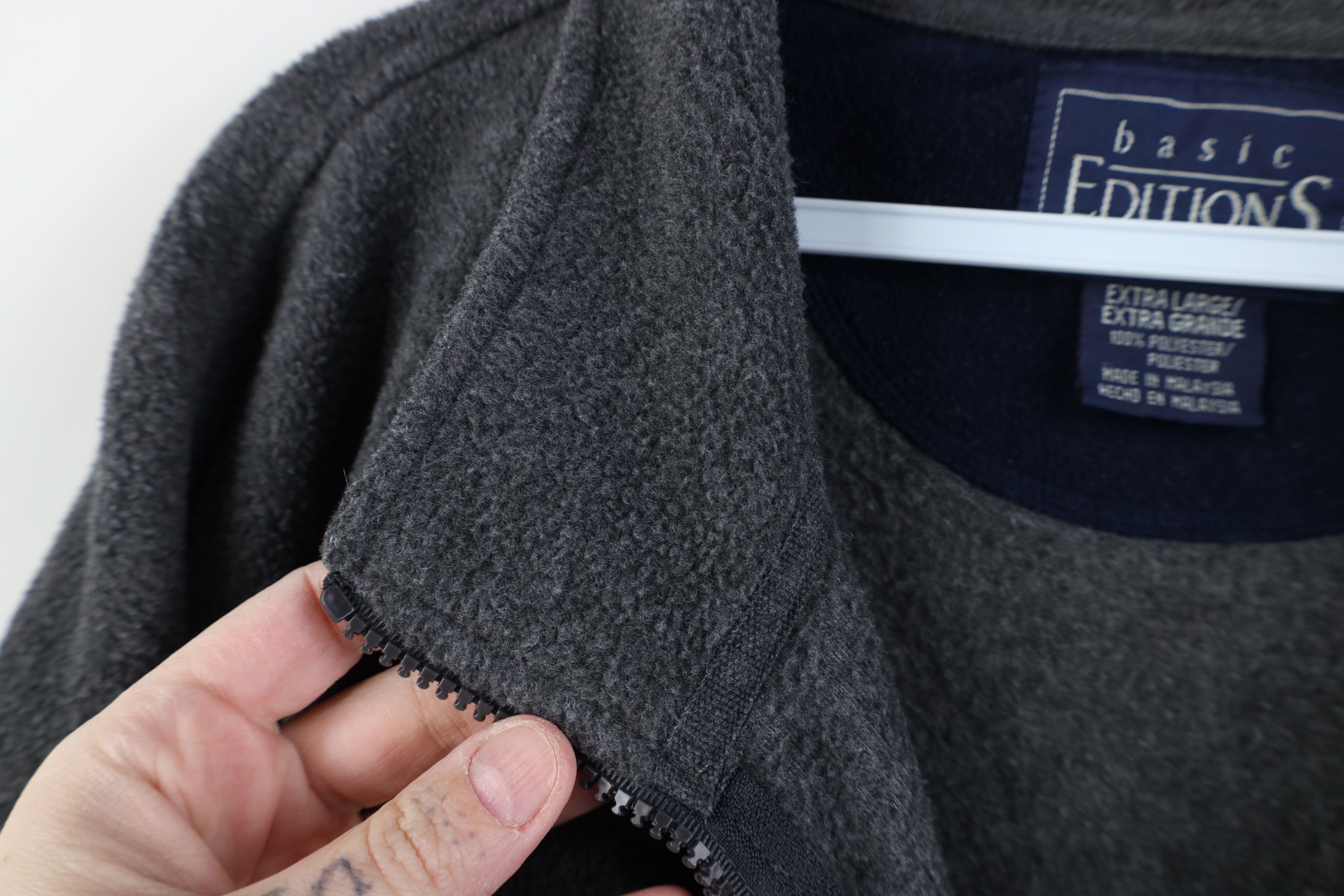 Vintage Vintage 90s Streetwear Block 1/4 Quarter Zip Fleece Sweater Size US XL / EU 56 / 4 - 5 Thumbnail