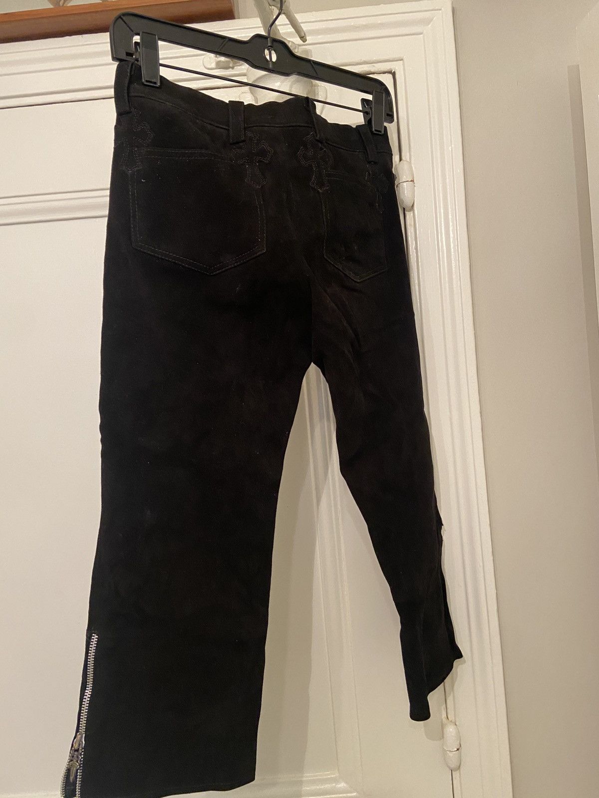 Chrome Hearts Black Chrome Hearts cropped suede jeans Size 27" / US 4 / IT 40 - 4 Thumbnail