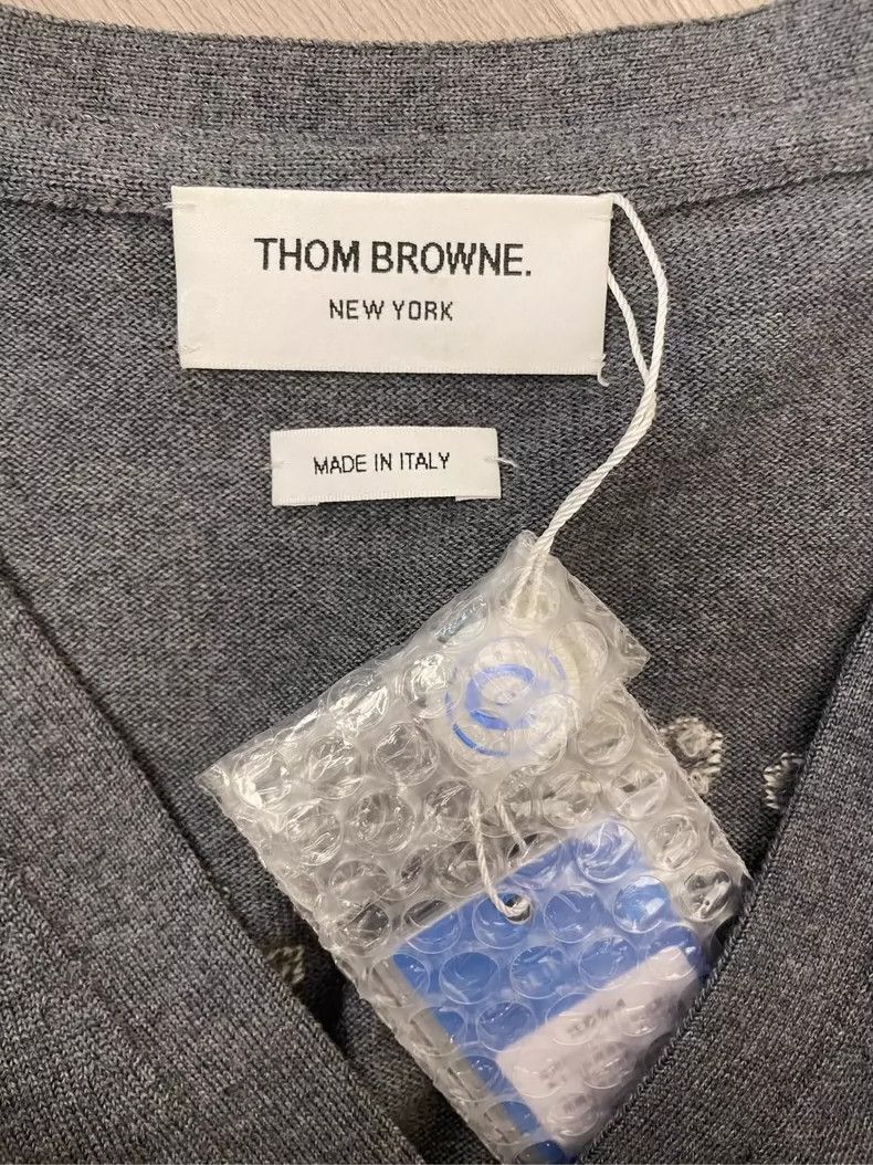 Thom Browne Thom Browne Gray dotted man wool knit open shirt Size S / US 4 / IT 40 - 5 Thumbnail
