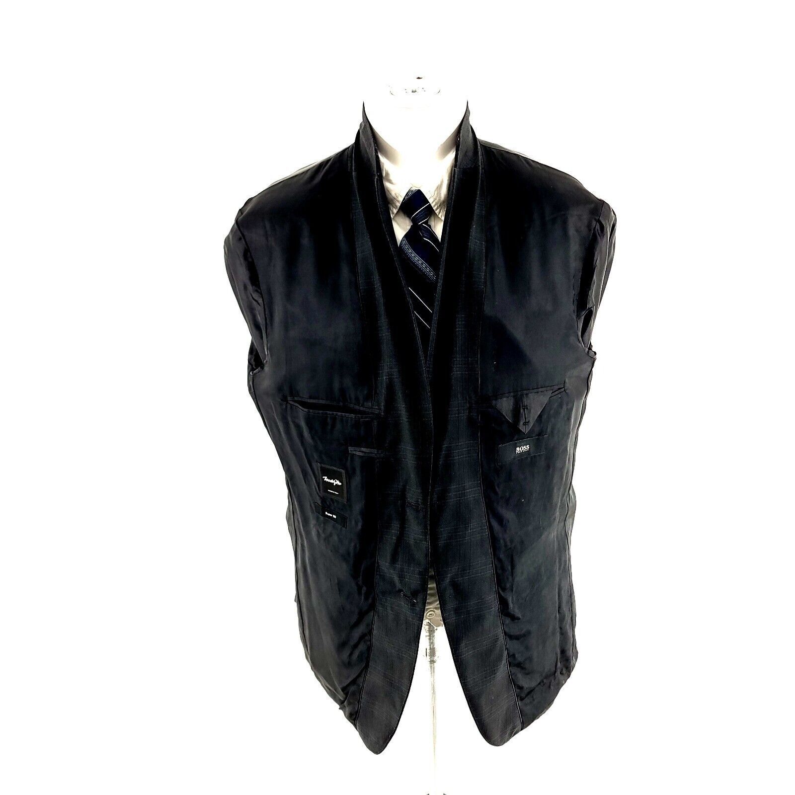 Hugo Boss Hugo Boss Marzotto Super 110s 2 Button Blazer 40S Gray Plaid Size 40S - 13 Thumbnail