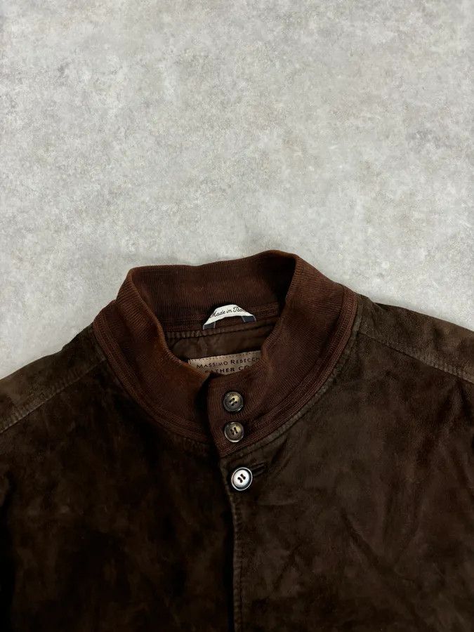 Vintage Massimo Rebecchi Buttoned Brown Suede Leather Jacket Size US L / EU 52-54 / 3 - 4 Thumbnail