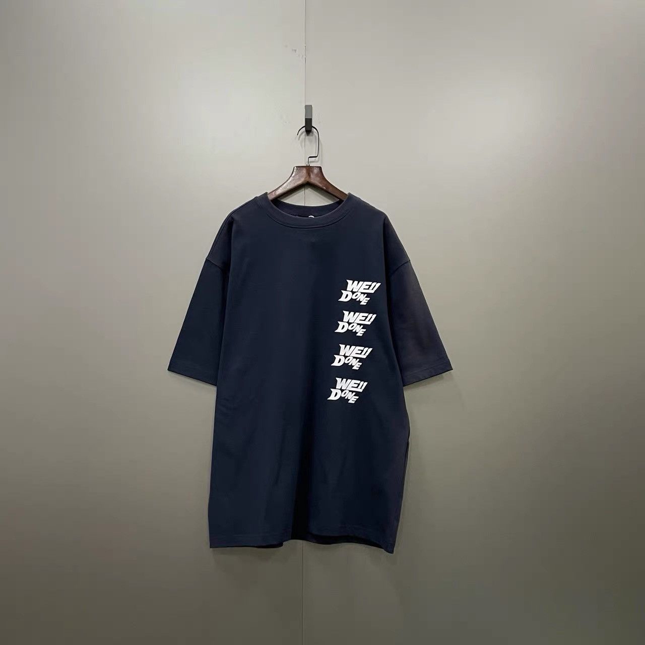 WE11DONE WE11DONE Navy Blue Printed Logo Short Sleeve K28 Size US XL / EU 56 / 4 - 2 Thumbnail