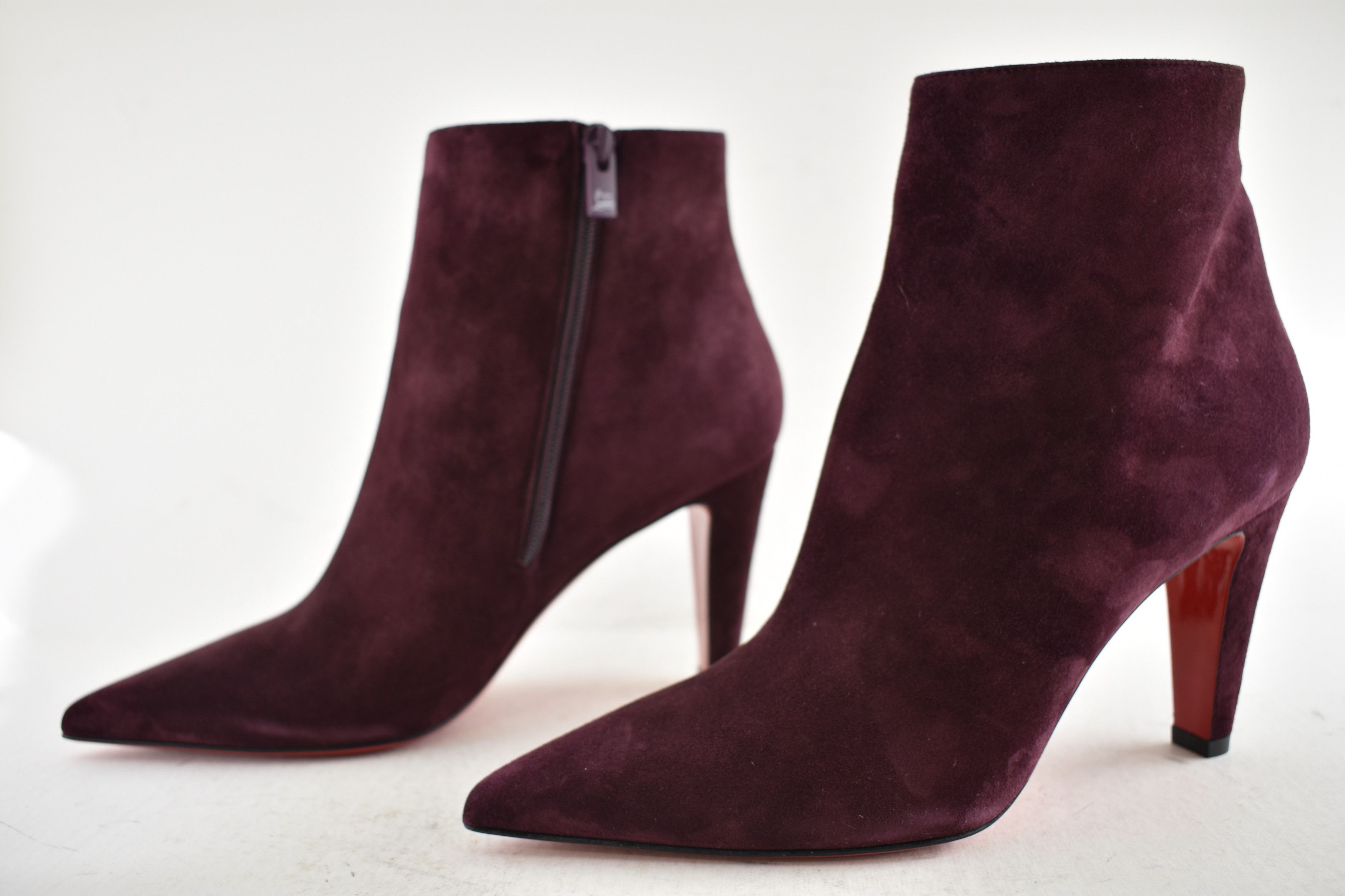Christian Louboutin Vibella Booty 85 Amara Burgundy Red Pointed Heel Bootie 41 Size US 11 / IT 41 - 11 Thumbnail