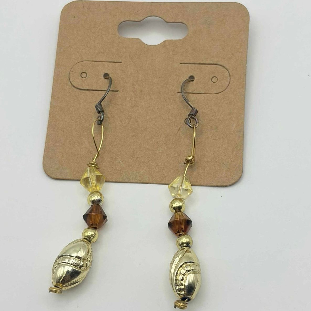 Other 90s Gold & Brown Beaded Earrings Size ONE SIZE - 2 Thumbnail