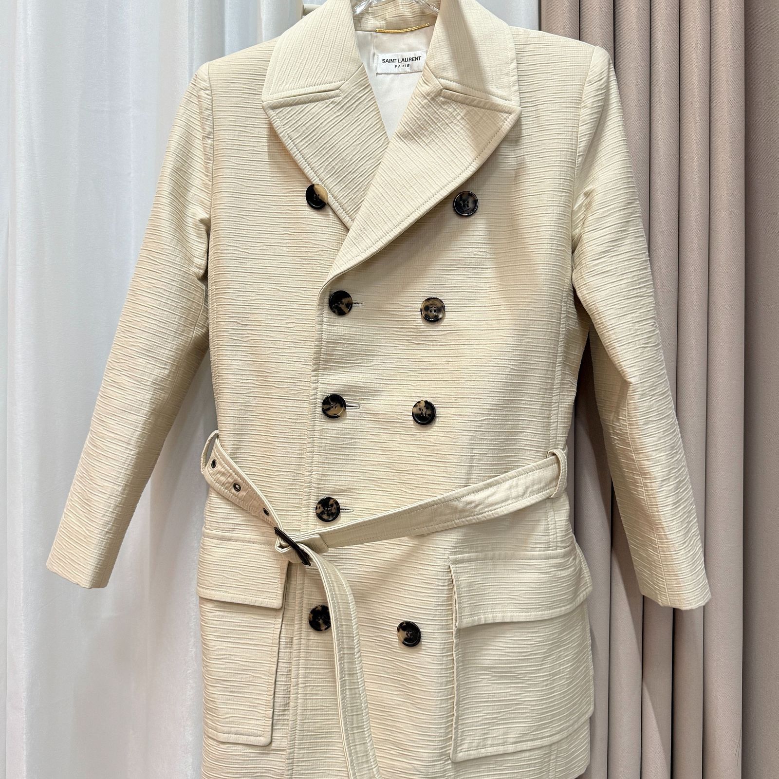 Saint Laurent Paris Saint Laurent Belted Double Breasted Jacket F40 Size M / US 6-8 / IT 42-44 - 1 Thumbnail