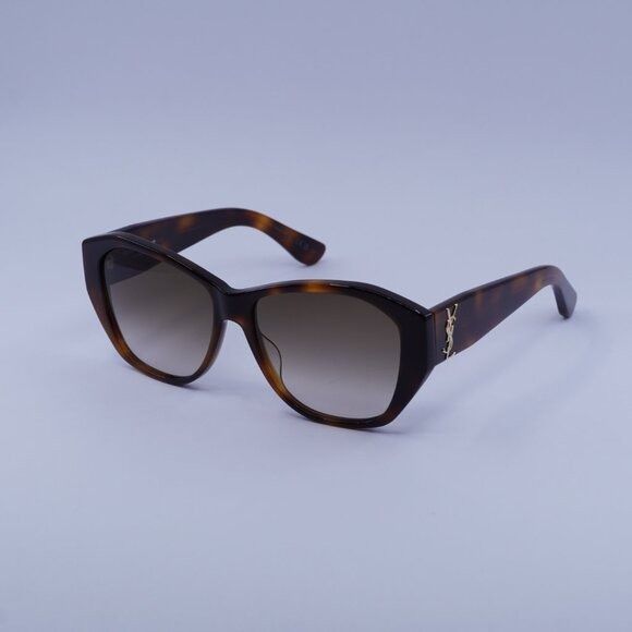 Saint Laurent Paris Saint Laurent SL M8 003 Sunglasses Havana Geometric Frame Size ONE SIZE - 4 Thumbnail