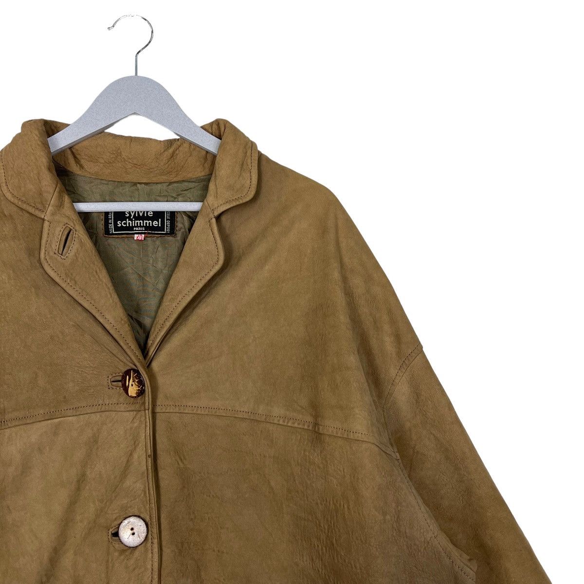 Vintage 🔥VINTAGE SYLVIE SCHIMMEL LEATHER COAT JACKET MADE IN FRANCE Size US L / EU 52-54 / 3 - 6 Thumbnail