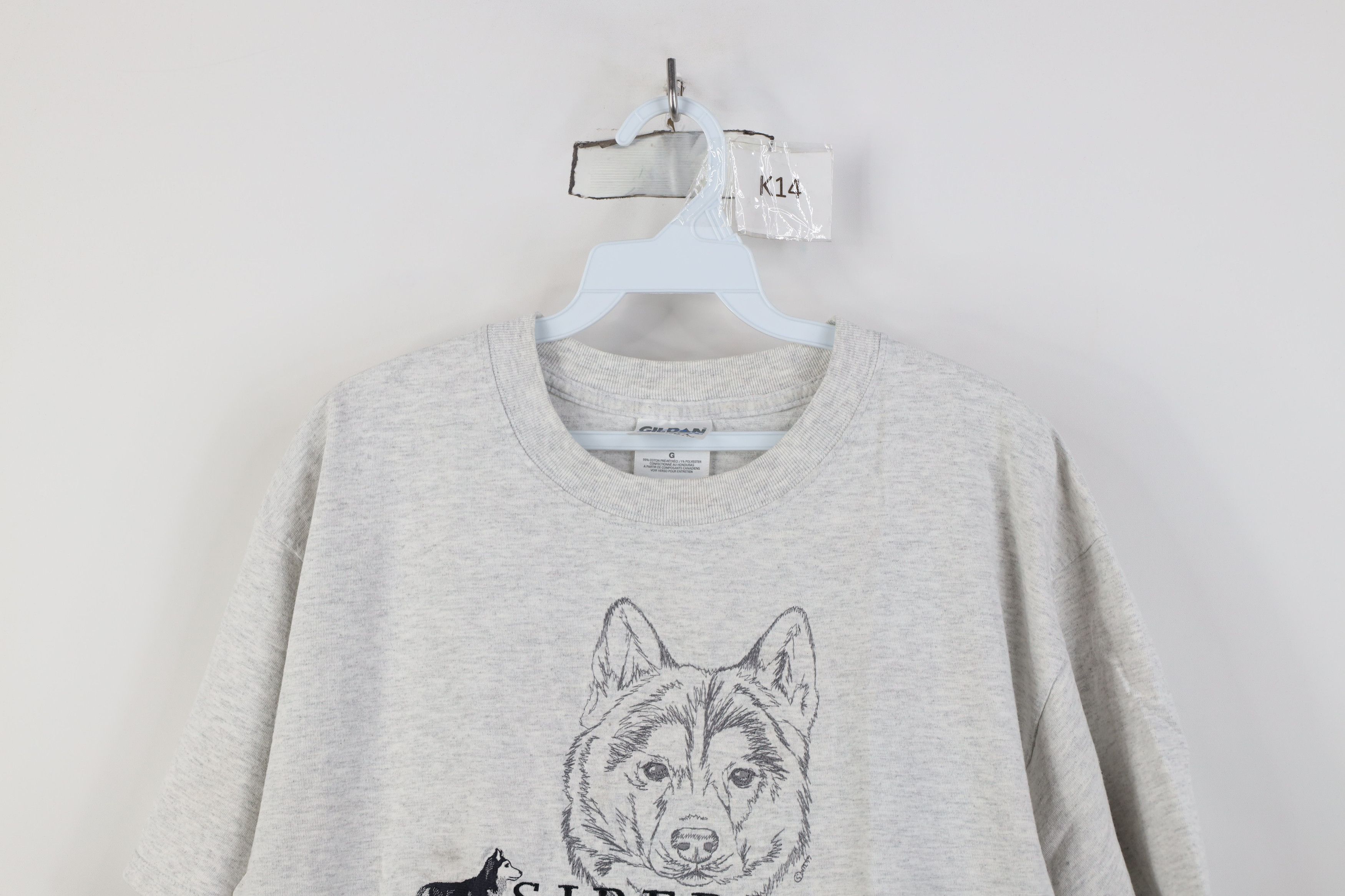 Vintage Vintage 90s Siberian Husky Dog Short Sleeve T-Shirt Gray Size US L / EU 52-54 / 3 - 2 Thumbnail