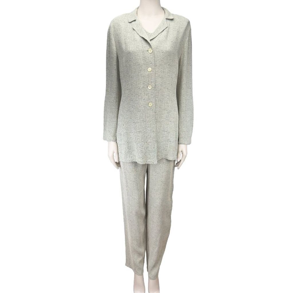 Gerard Darel GERARD DAREL 3 Pc Suit Flowy Gray Green Beige Pants Set s 38 Size S / US 4 / IT 40 - 3 Thumbnail