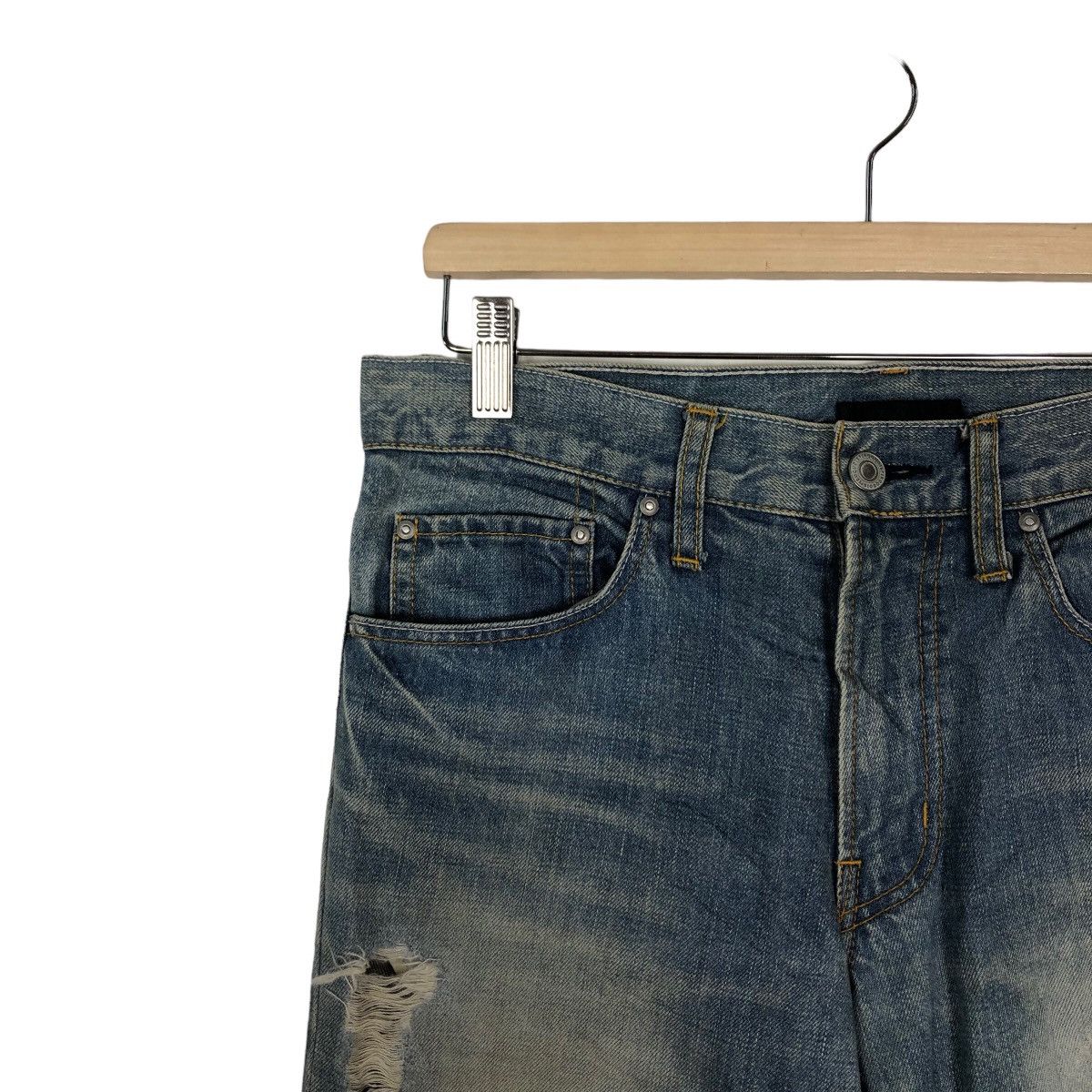 Japanese Brand 🔥90s Vintage Rare Distressed Denim Jeans Japan Issey Miyake Size US 31 - 6 Thumbnail
