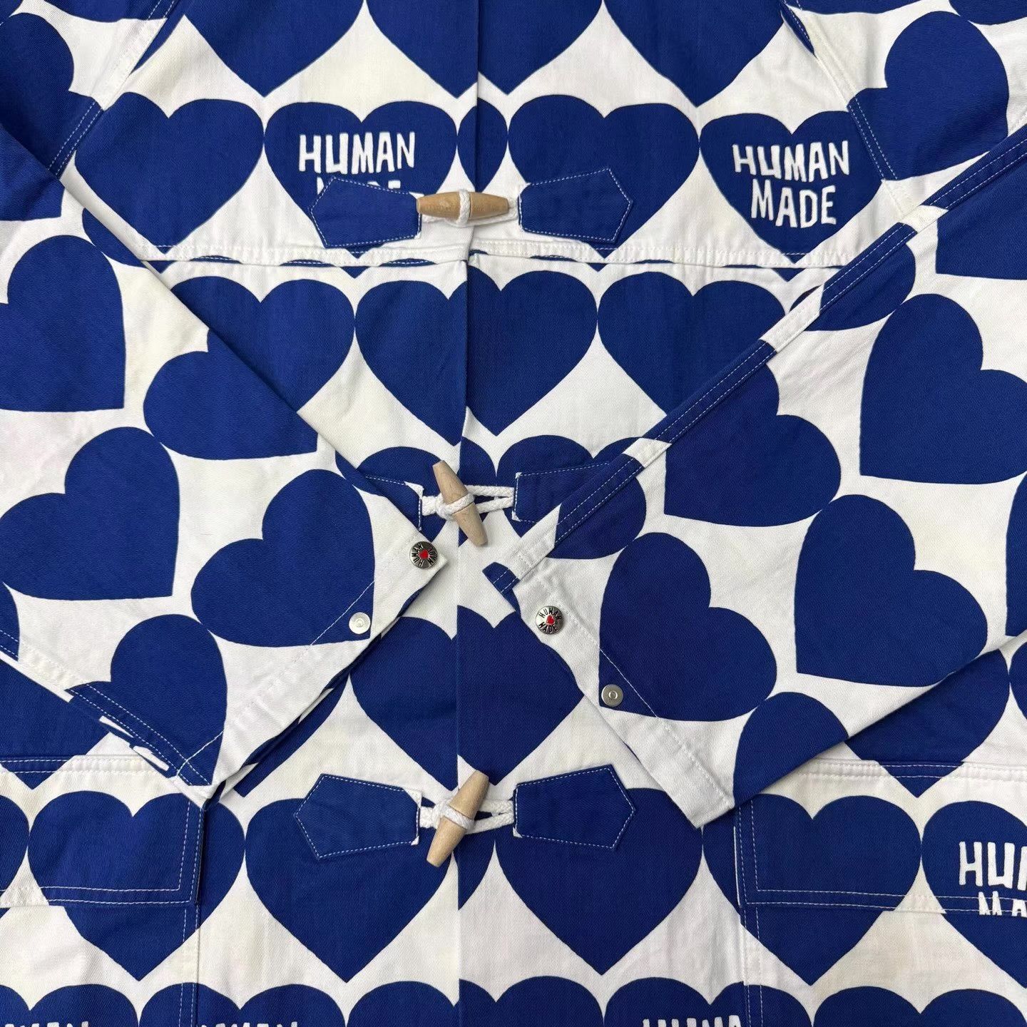 Human Made Human Made White & Blue Heart Toggle Coat Q10 Size US XL / EU 56 / 4 - 3 Thumbnail