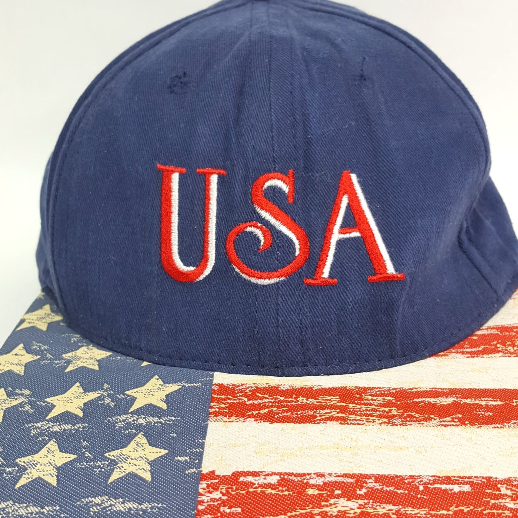Vintage VINTAGE USA American Flag Snapback Adjustable Navy Blue Golf Hat Baseball Cap Mens Size ONE SIZE - 3 Thumbnail