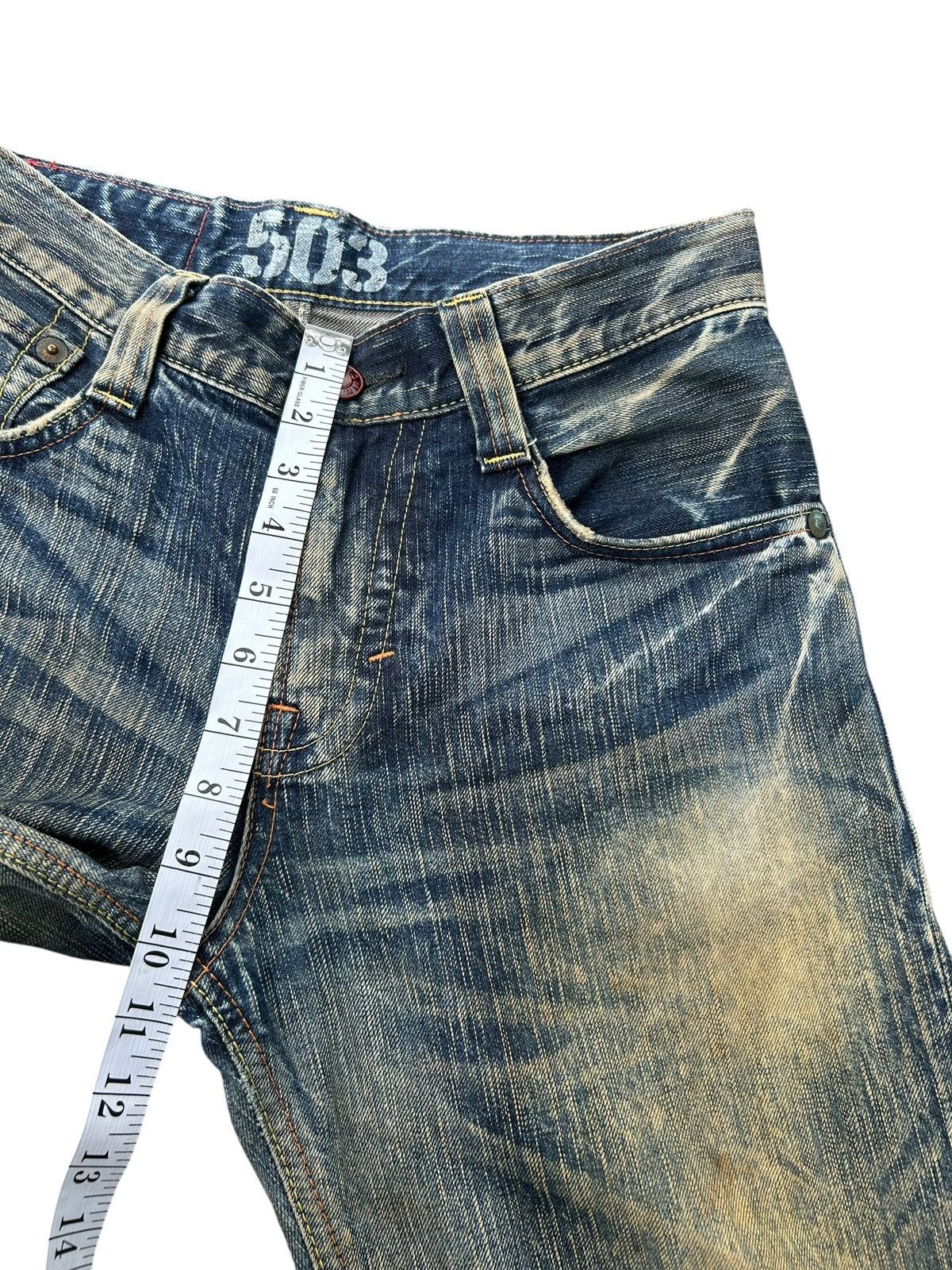 Kapital Vintage Flare Edwin Blue Trip 503 Rusty Denim Jeans Size US 30 / EU 46 - 15 Thumbnail
