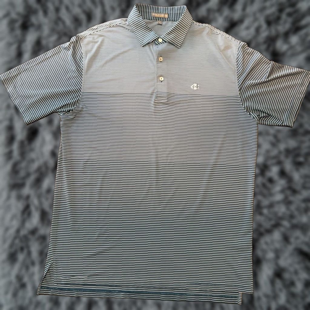 Peter Millar Peter Millar Mens Large Polo Golf Shirt Oakmont OCC Striped Green White READ Size US L / EU 52-54 / 3 - 1 Thumbnail