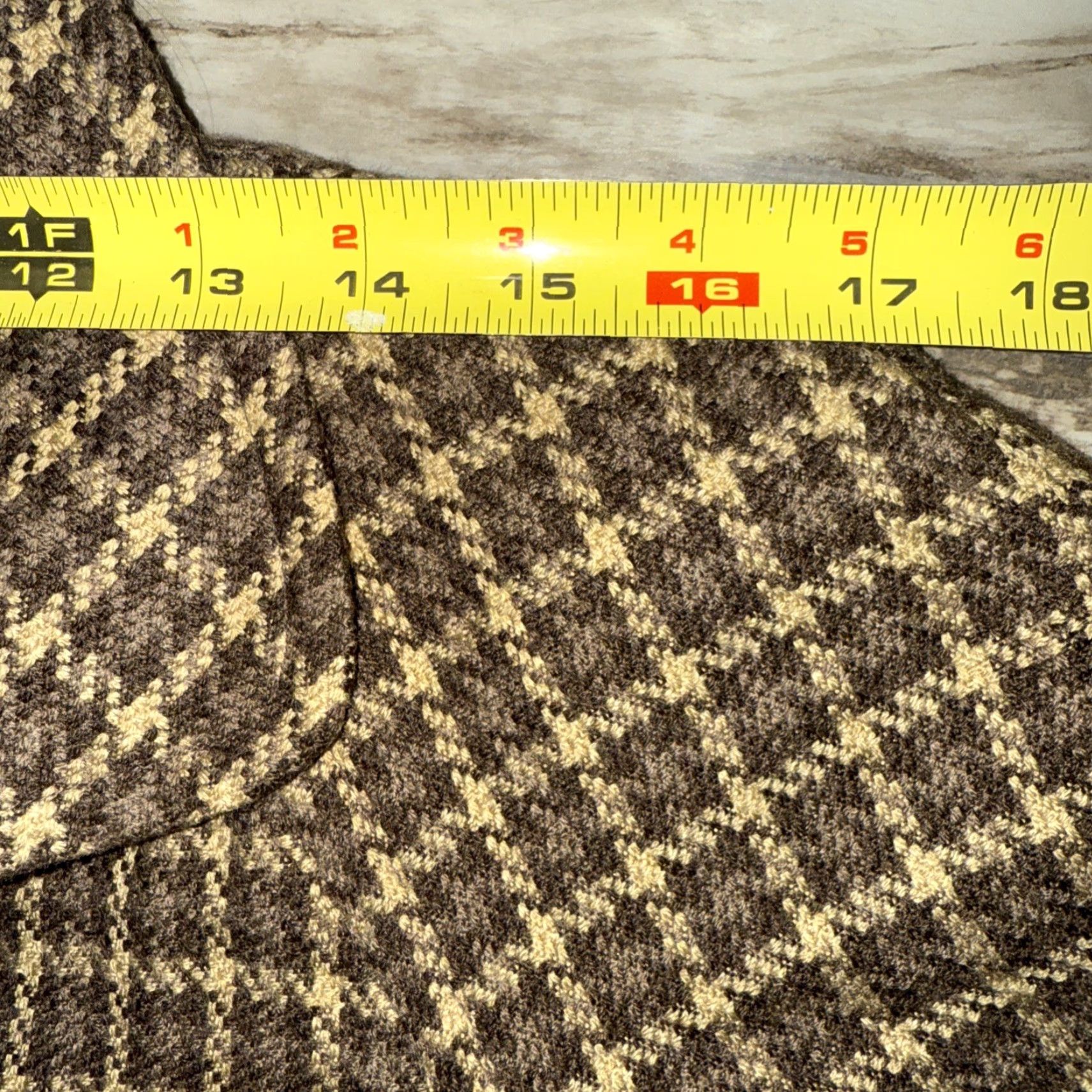 Vintage Briggs New York Womens Jacket Coat Short 3/4 Sleeve Houndstooth Button Lined Acrylic Wool 10P Petite Brown Womens Size L / US 10 / IT 46 - 7 Thumbnail