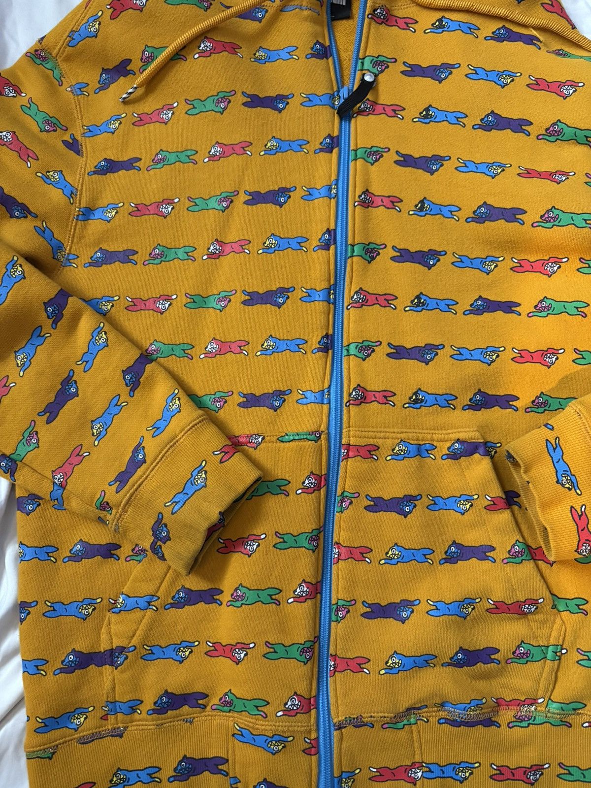 Billionaire Boys Club Mens L Yellow Ice Cream BBC SS22 Running Dog Full Zip Hoodie Size US L / EU 52-54 / 3 - 5 Thumbnail