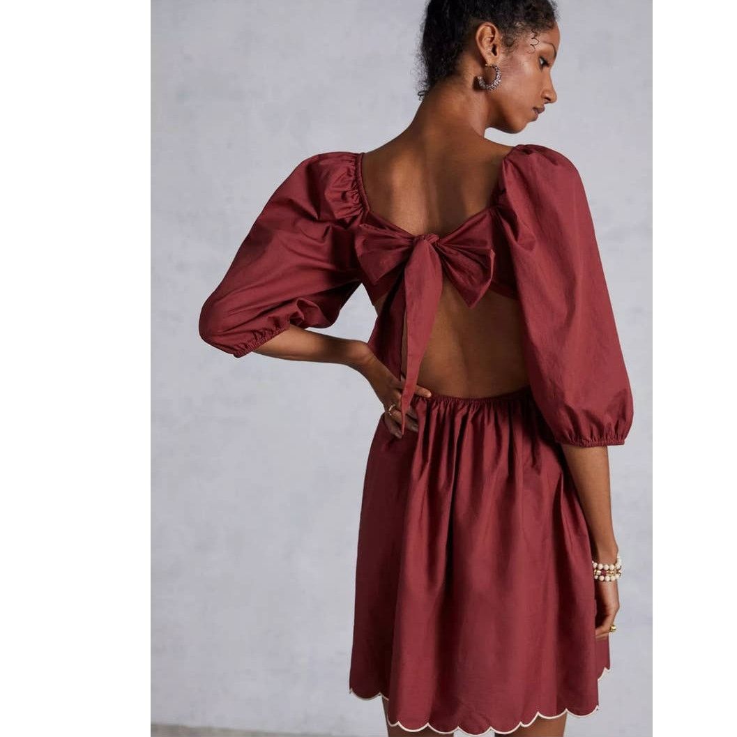 Anthropologie New Forever That Girl Scalloped Mini Dress $160 Plus 1X 18W Size XXL / US 16-18 / IT 52-54 - 3 Thumbnail