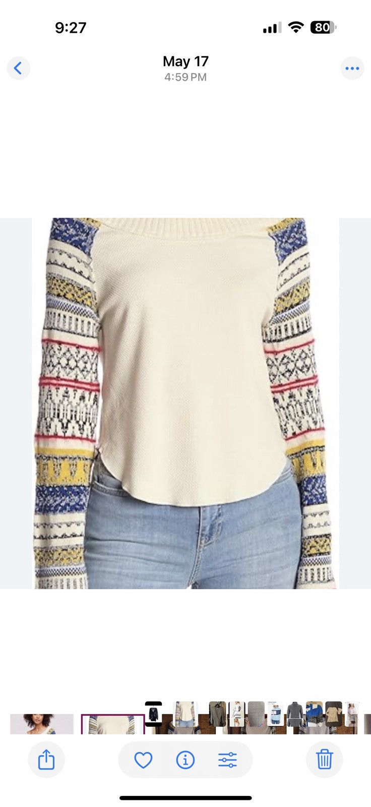 Free People Free People Fairground sweater top! Size L / US 10 / IT 46 - 2 Thumbnail
