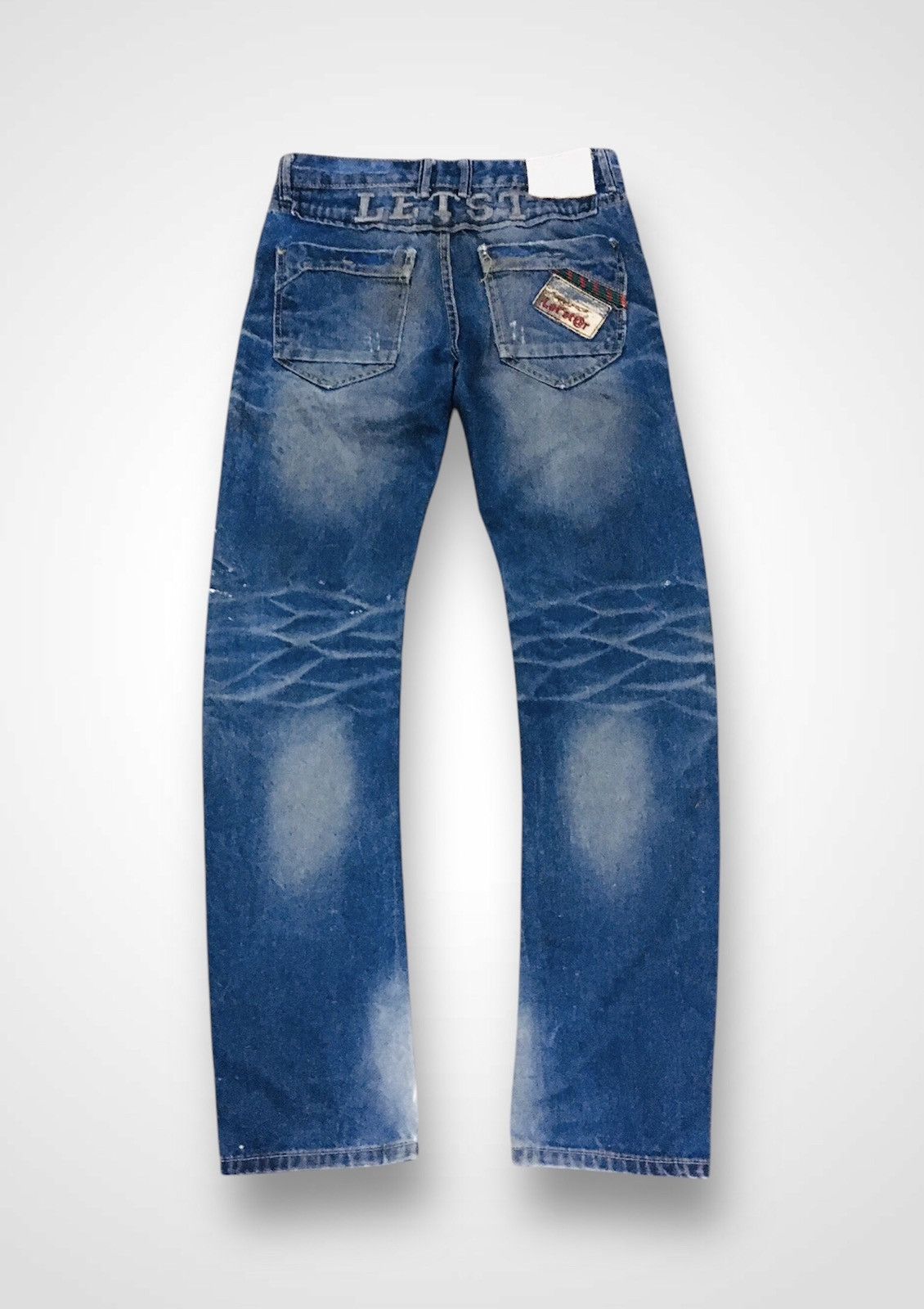 Japanese Brand Let’star Distressed Jeans (15) Size US 31 - 2 Thumbnail