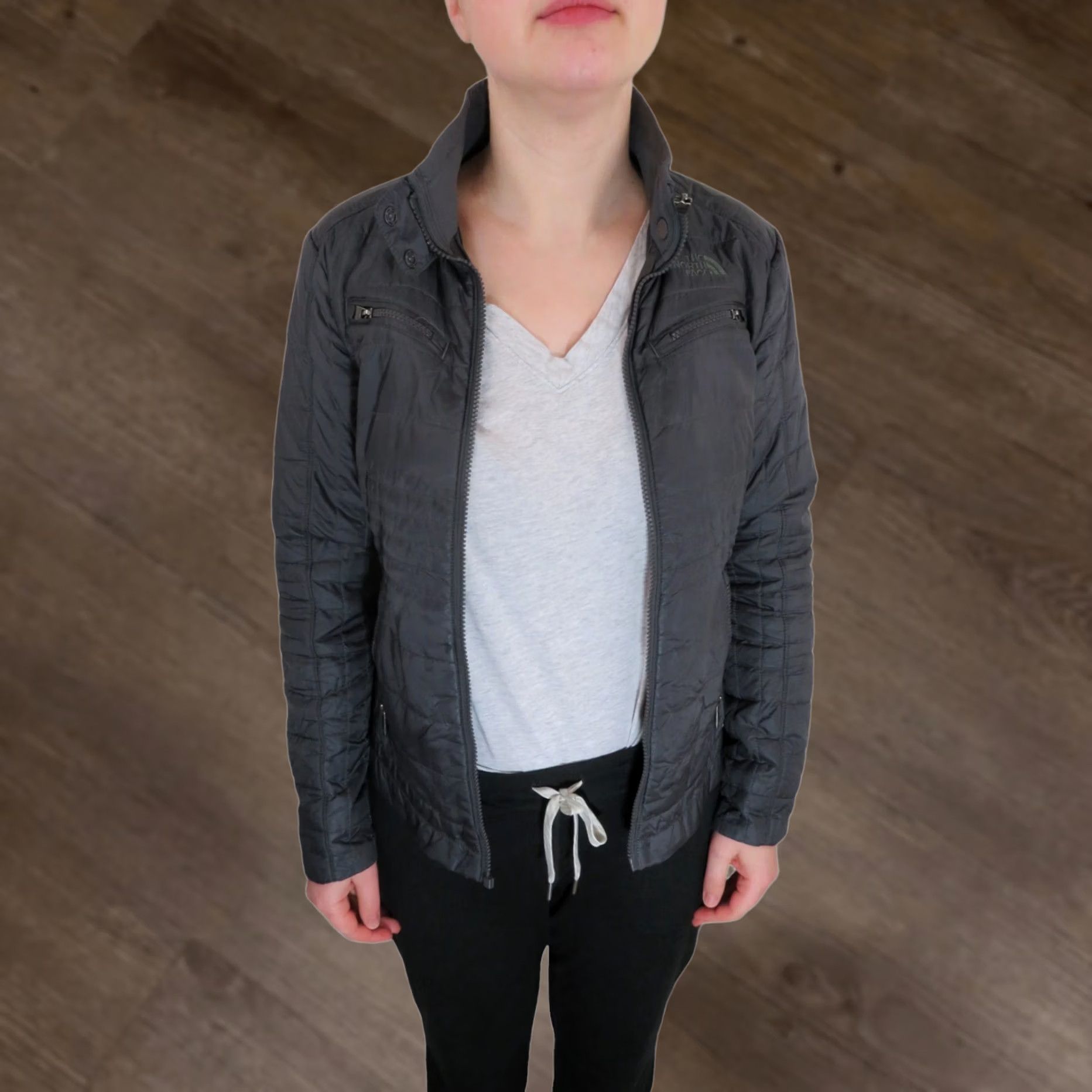 The North Face The North Face Quilted Gray Nano Puff Insulated Jacket Womens Small Thermoball Size S / US 4 / IT 40 - 1 Thumbnail