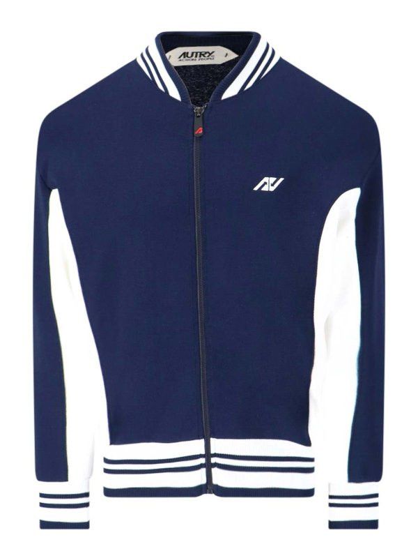 AUTRY o1y0426 Cardigan in Navy Blue/White Size US L / EU 52-54 / 3 - 1 Thumbnail