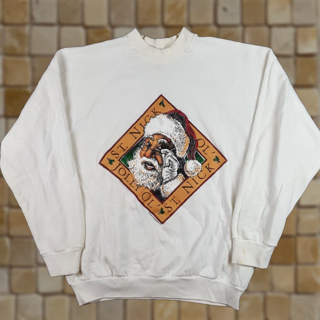 Fruit Of The Loom VINTAGE Santa Claus St Nick Christmas Size XL Pullover Crewneck Sweatshirt Nike Size US XL / EU 56 / 4 - 1 Thumbnail