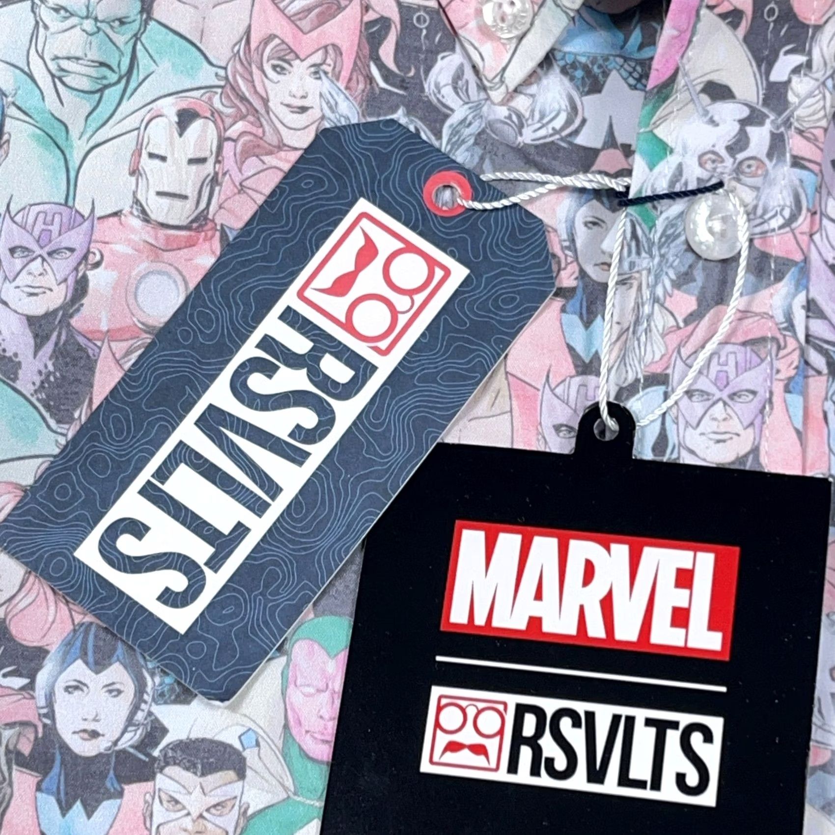 Vintage RSVLTS Marvel Shirt Men 2XL Pink Graphic Print Button-Up Comic Movie Retro 90s Caped Heroes Womens? Size US XXL / EU 58 / 5 - 4 Thumbnail