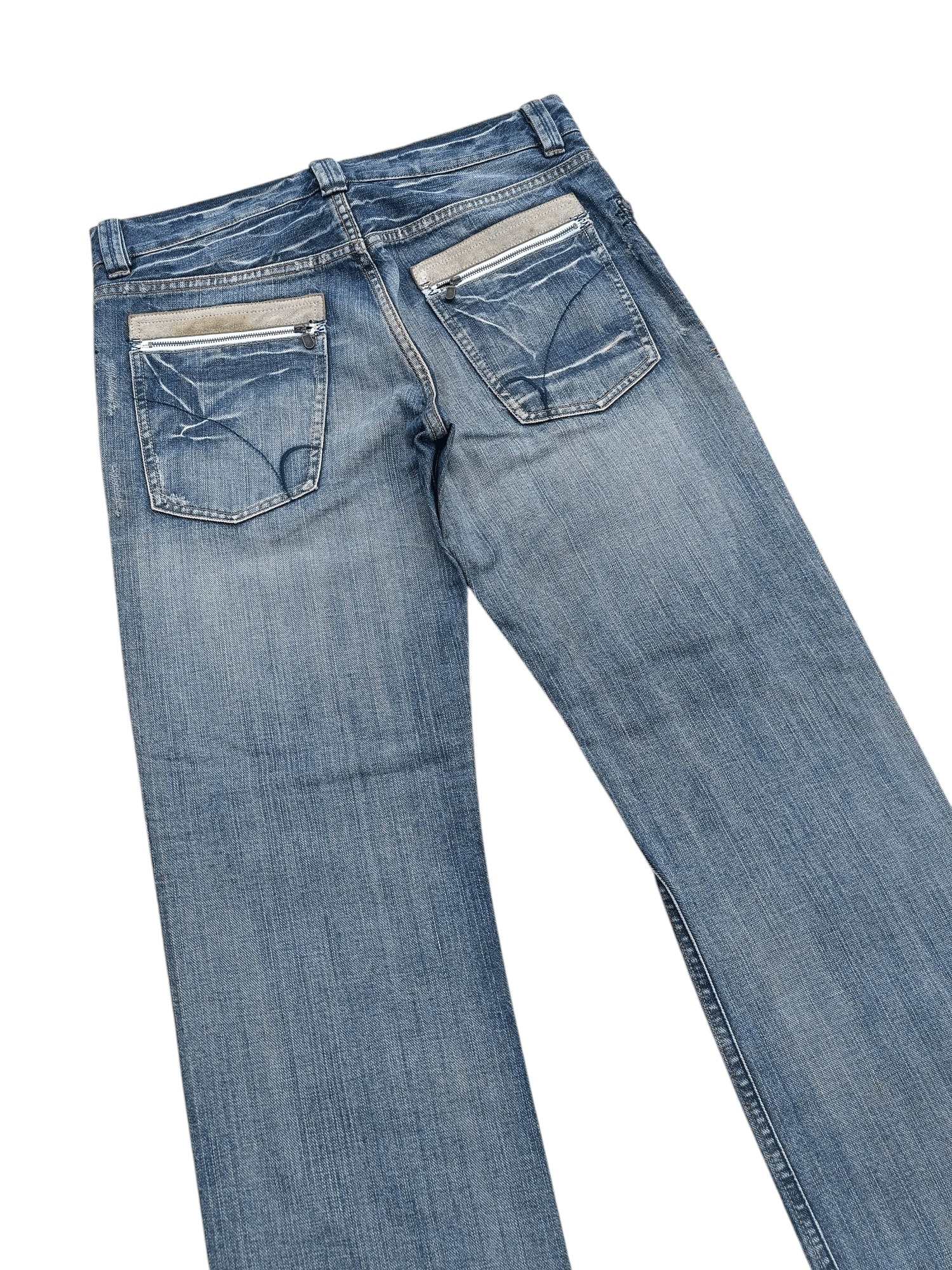 Japanese Brand × Vintage FYEE 💥 Back Number Distressed Whiskers Faded Denim Size US 34 / EU 50 - 14 Thumbnail