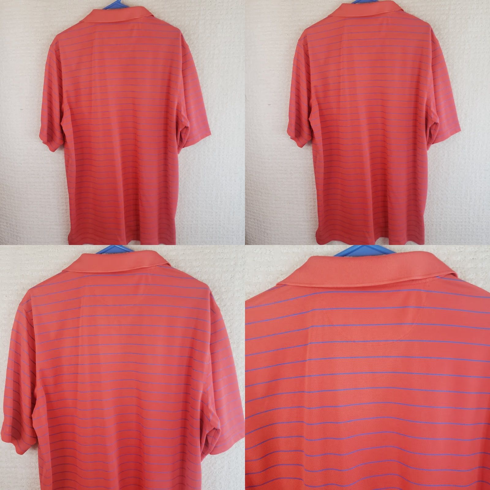 Vintage Bobby Jones Performance Polo GolfShirt Men's XL Orange Blue Stripe Short Sleeve Collared Button Stay Classic Polo Shirt Spring Island Logo Size US XL / EU 56 / 4 - 8 Thumbnail