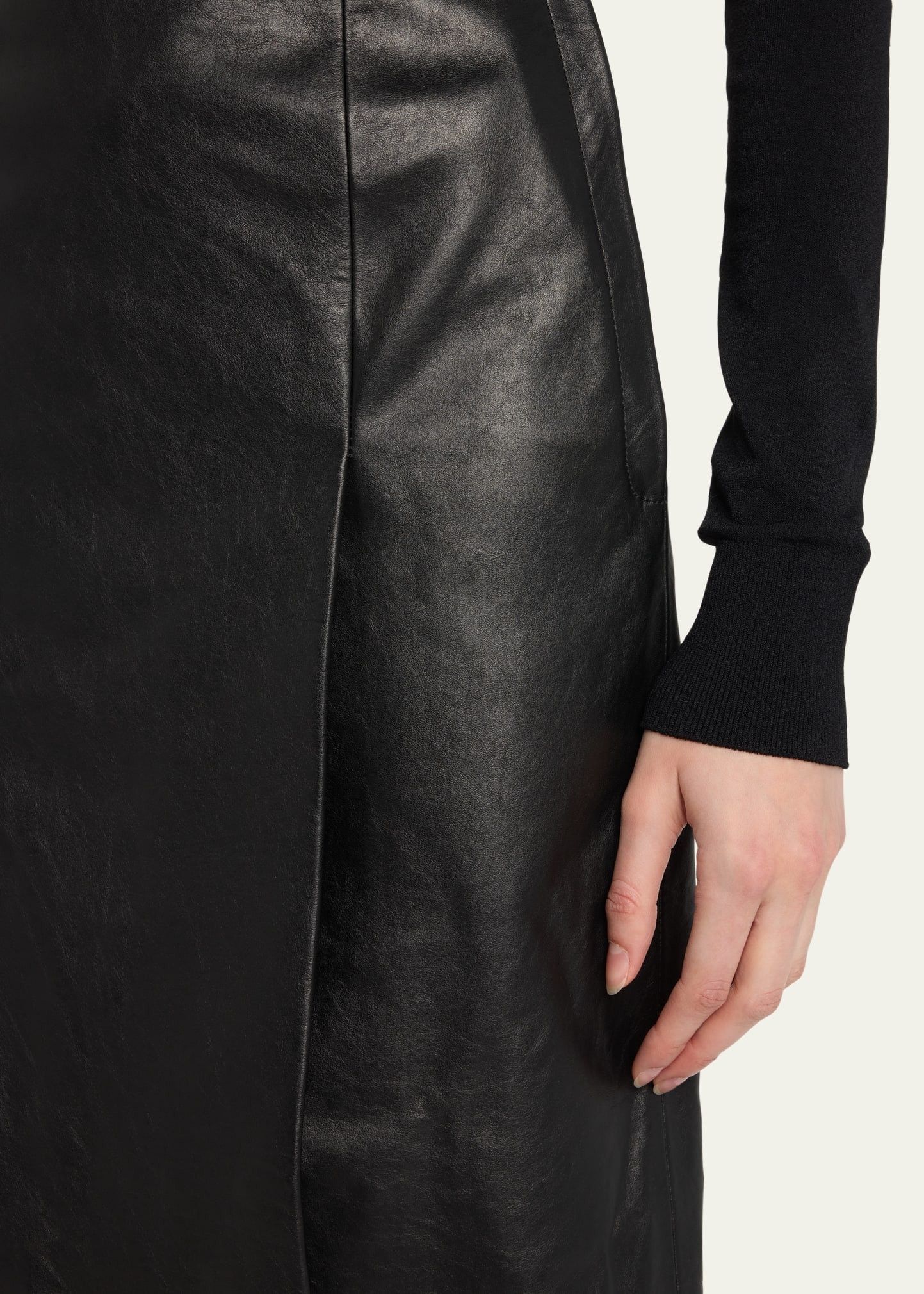 Balenciaga o1w1db10625 Slit Tailored Skirt in Black Size 25" / US 0 / IT 36 - 5 Thumbnail
