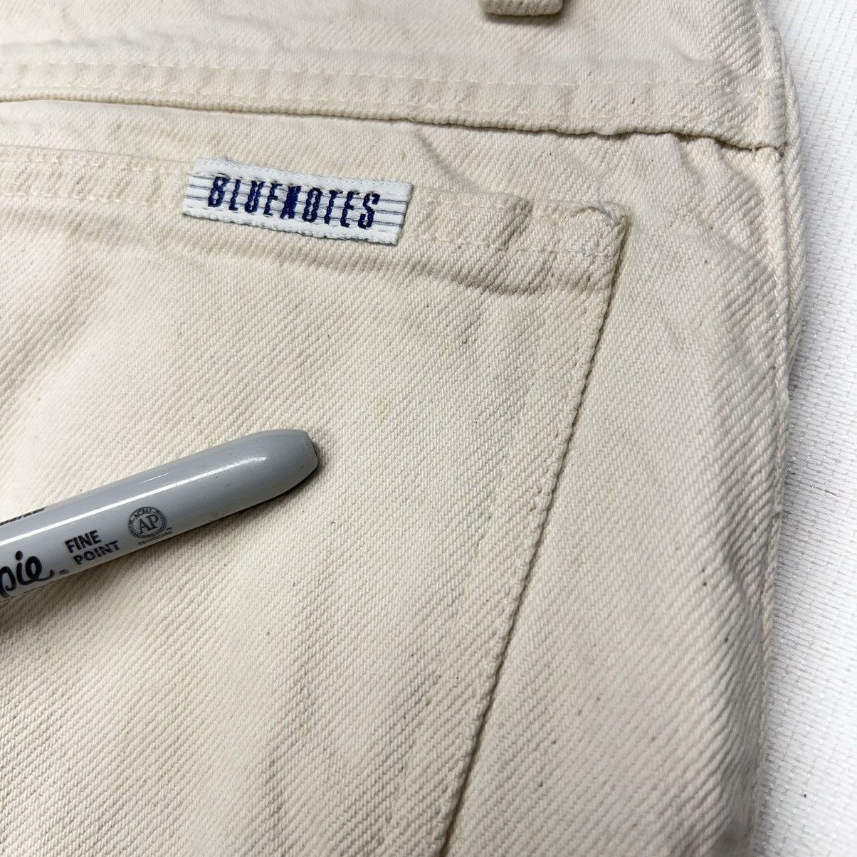 Vintage VTG Bluenotes Jeans Straight Beige Tan Pants Denim Workwear Size US 34 / EU 50 - 16 Thumbnail