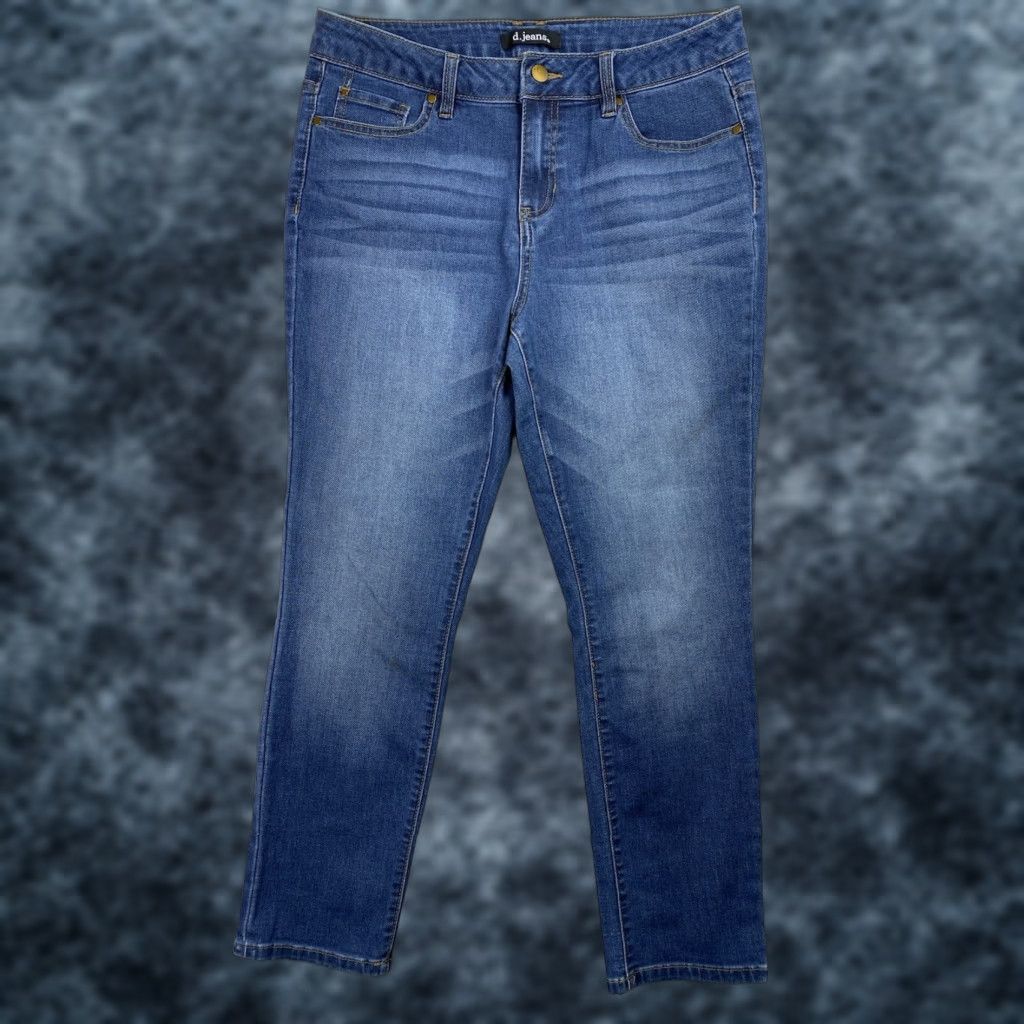 Denime D. Jeans Jeans Women's 10 Dark Wash Distressed Mid Rise Tapered Leg Denim Jeans Women 90s City Hipster Vintage No Size 32" / US 10 / IT 46 - 1 Thumbnail