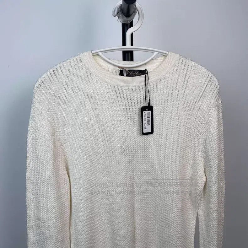 Loro Piana Loro Piana White round neck knit slim fit cardigan Size XS / US 0-2 / IT 36-38 - 2 Thumbnail