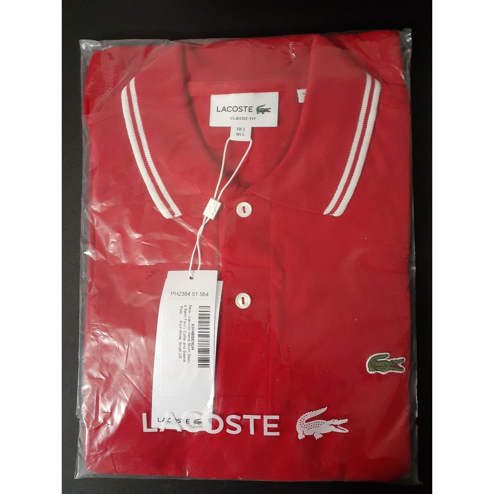 Lacoste Lacoste Mens Short Semi Fancy Collar and Sleeve Polo Shirt S Size US S / EU 44-46 / 1 - 2 Thumbnail