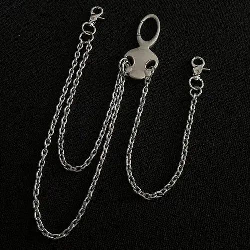 Jewelry Silver Chain Wallet Belt, Punk Metal Chain Accessory Size ONE SIZE - 7 Thumbnail