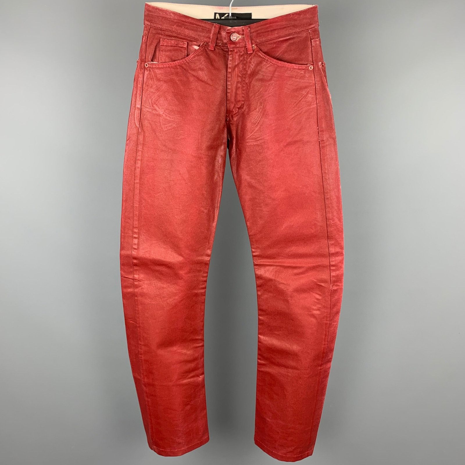 ANDREW MACKENZIE / ボトム/M/デニム/RED/無地 ANDREW MACKENZIE Size 28 Red Coated Denim Zip Fly Jeans