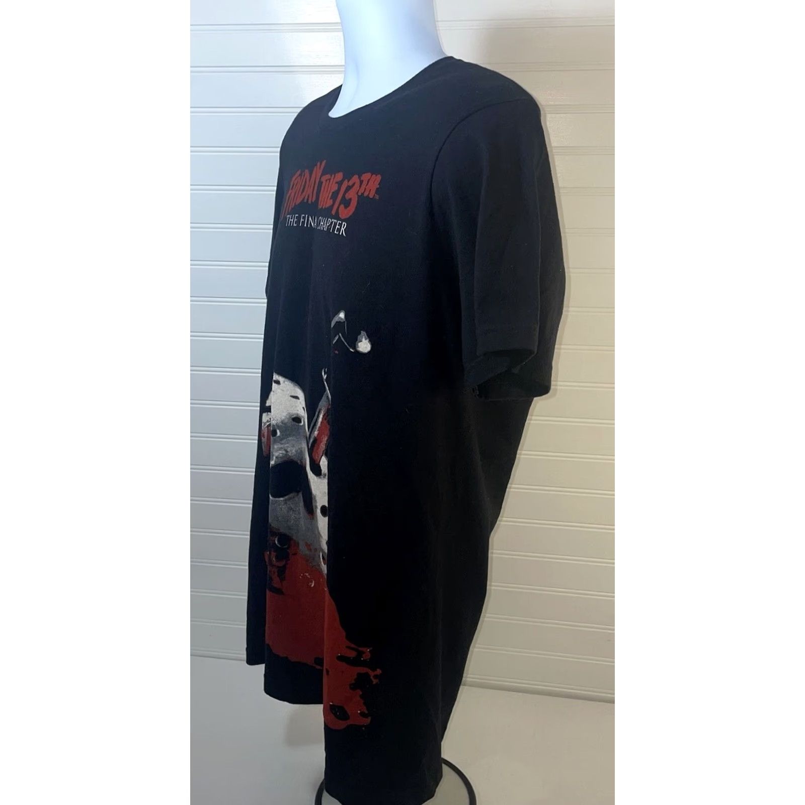 Vintage Friday The 13th Shirt Men L Black Crew Neck Short Sleeve Logo Knit Cotton 2010s Horror Jason Weekend Wear Adult Regular Fit Size US L / EU 52-54 / 3 - 3 Thumbnail