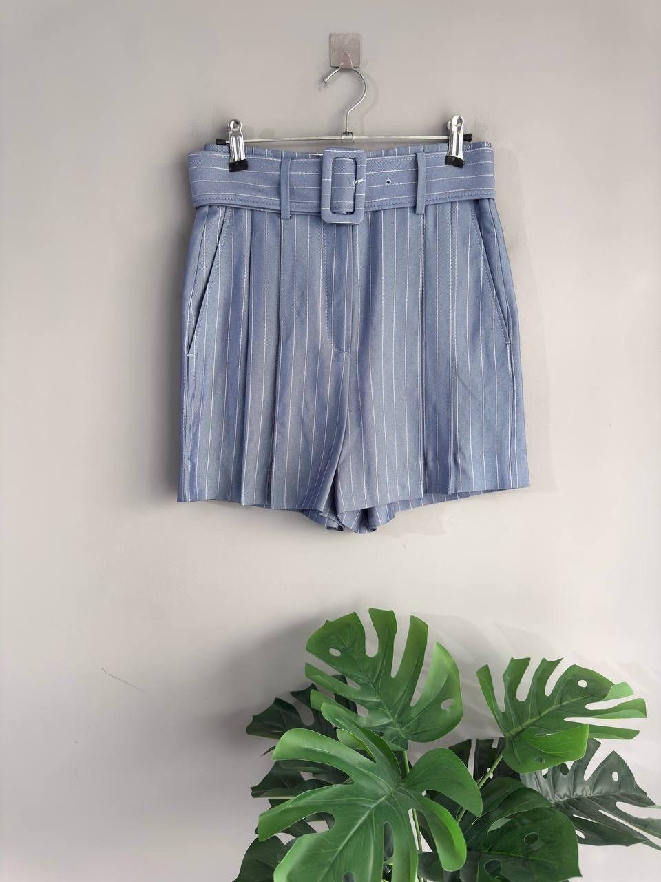 Sandro Sandro Women's Blue Striped High Pleated Shorts, Size 34/XS Size 24" / US 00 / IT 34 - 20 Thumbnail