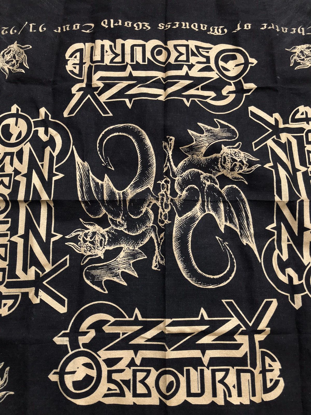 Ozzy Osbourne Vintage 90s Ozzy Osbourne Tour Bandana Scarf Shirt Size ONE SIZE - 10 Thumbnail