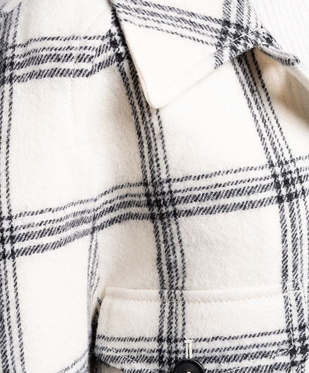 Sportmax o1tko10125 Check Oversized Short Coat in White/Black Size L / US 10 / IT 46 - 5 Thumbnail