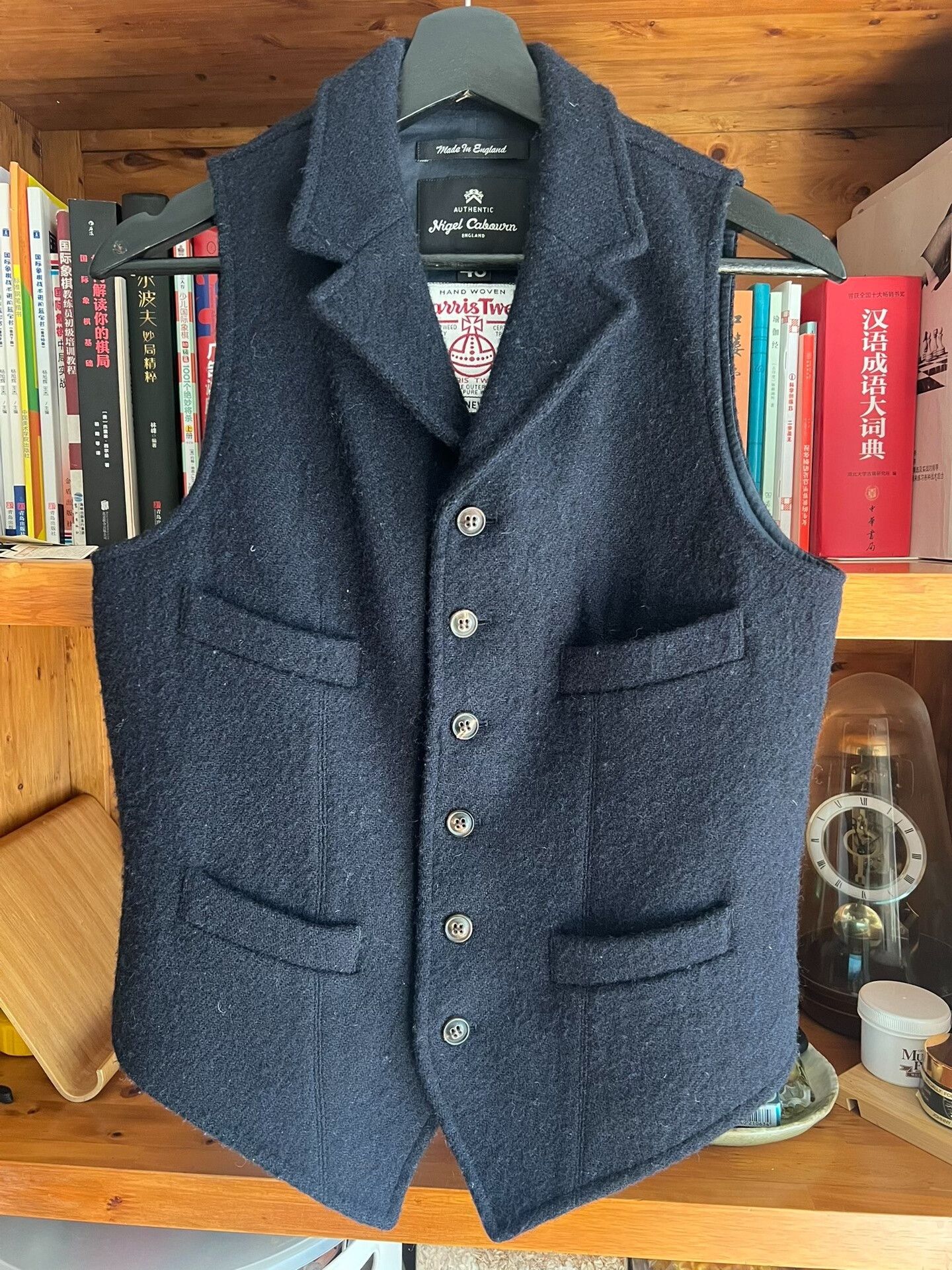 Nigel Cabourn Nigel Cabourn Indigo Harris Wool Vest Size US S / EU 44-46 / 1 - 1 Thumbnail