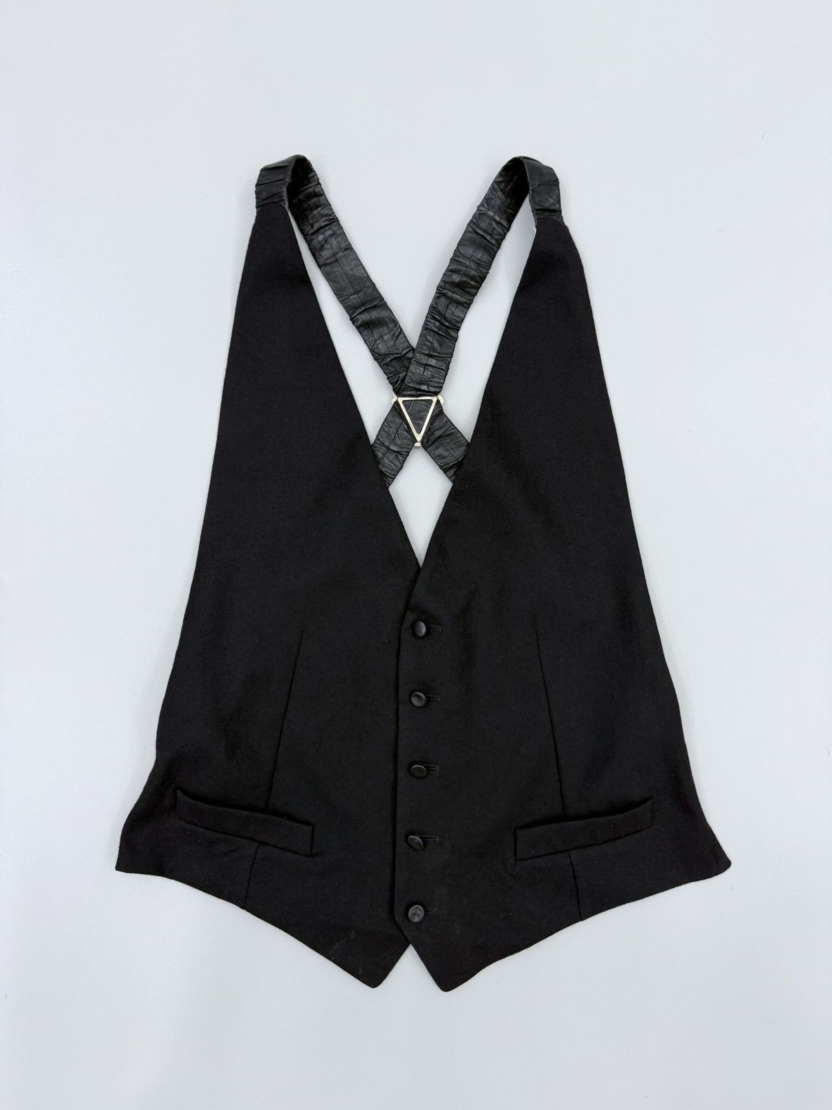 Yves Saint Laurent Yves Saint Laurent YSL Wool Leather Backless Vest Size XL / US 12-14 / IT 48-50 - 1 Thumbnail