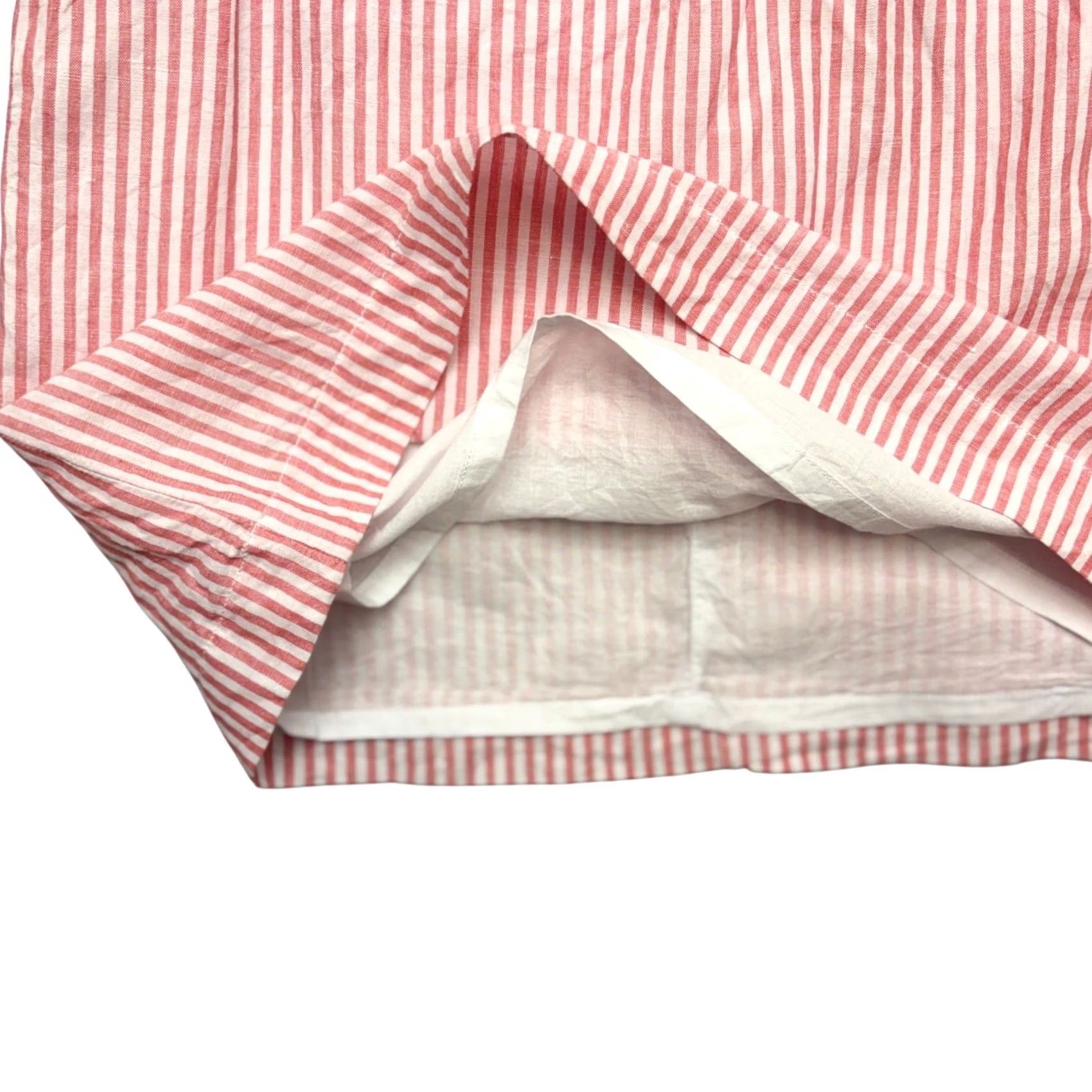 Talbots Talbots Linen Tie Waist Skirt Mini Midi Pink White Striped Skirt Size 10 Size 32" / US 10 / IT 46 - 6 Thumbnail