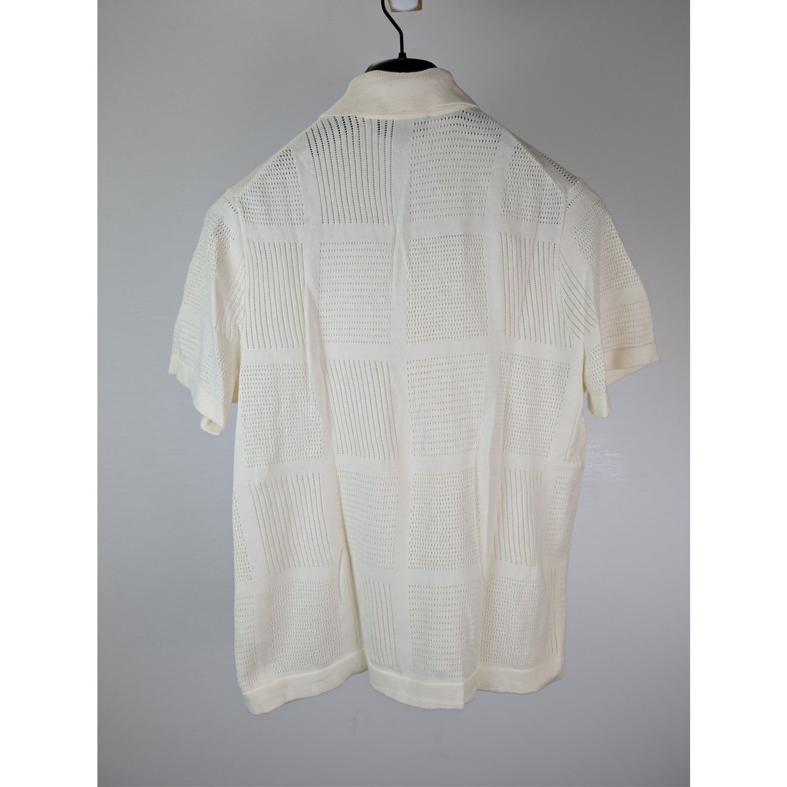 Vince o1rshd1 CC20 Patchwork Pointelle Short-Sleeve Sweater Cream Size US S / EU 44-46 / 1 - 14 Thumbnail