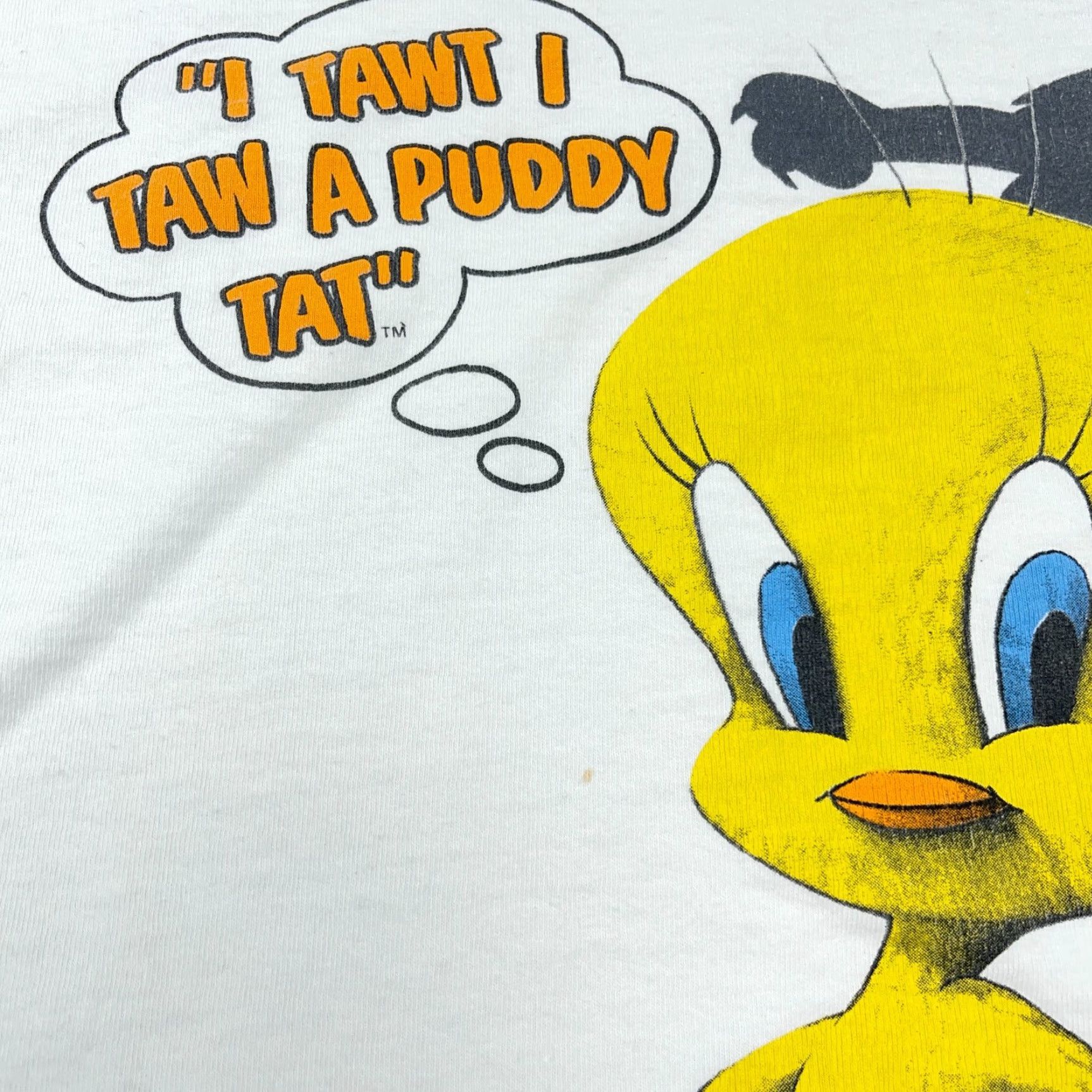 Vintage Vintage Garment Graphics Looney Tunes Shirt Men XL White Tee Hoodie Tweety Sylvester USA 90s graphics Size US XL / EU 56 / 4 - 6 Thumbnail
