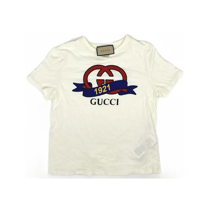 Gucci Gucci 1921 Logo Print Short Sleeve T-Shirt-2507 Size L / US 10 / IT 46 - 2 Thumbnail