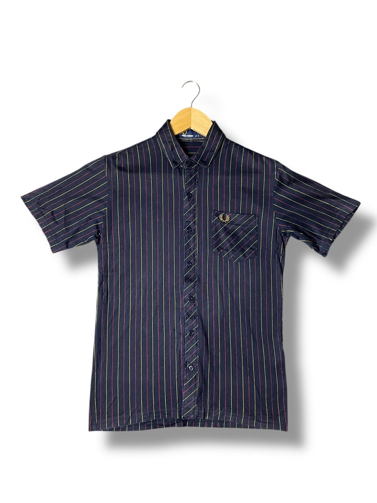 Fred Perry × Japanese Brand × Vintage Fred Perry Stripes Short Sleeve Button Up Shirt (115) Size US S / EU 44-46 / 1 - 1 Thumbnail