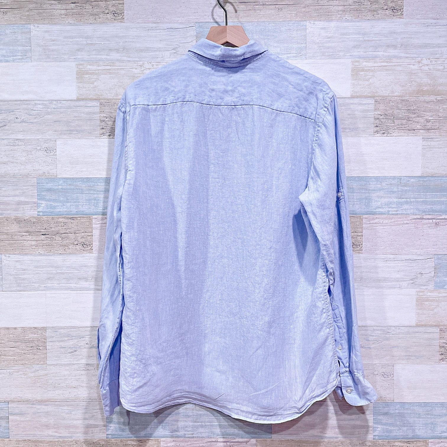 BRAX Brax Airwashed Linen Button Down Shirt Light Blue Mens Large Size US L / EU 52-54 / 3 - 3 Thumbnail