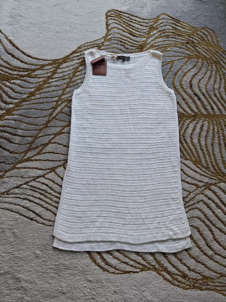 LORO PIANA White linen silk dress