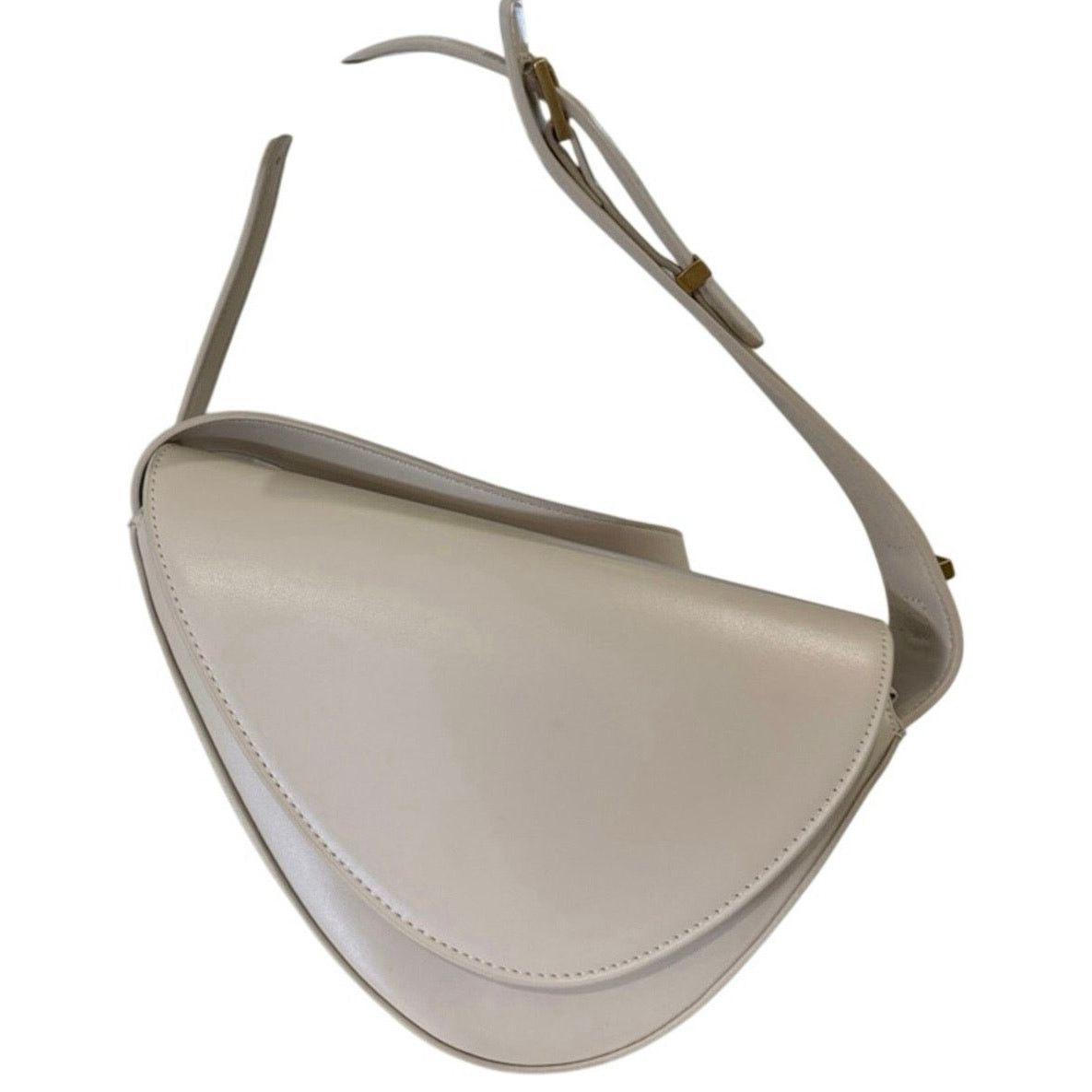 Zara Zara Cream Asymmetric Bag Sculptural Half Moon Purse EUC Size ONE SIZE - 6 Thumbnail